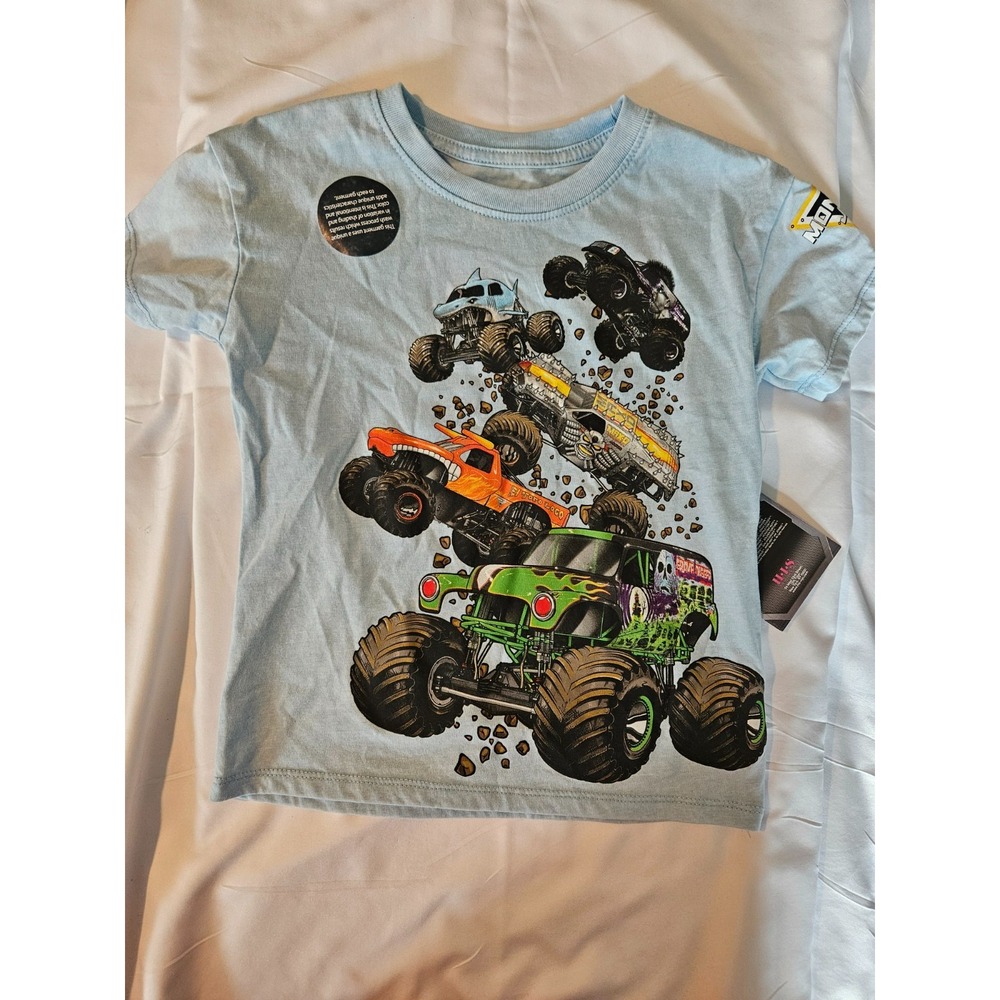 Monster Jam Toddler Light Blue T-Shirt Unisex Size 5T